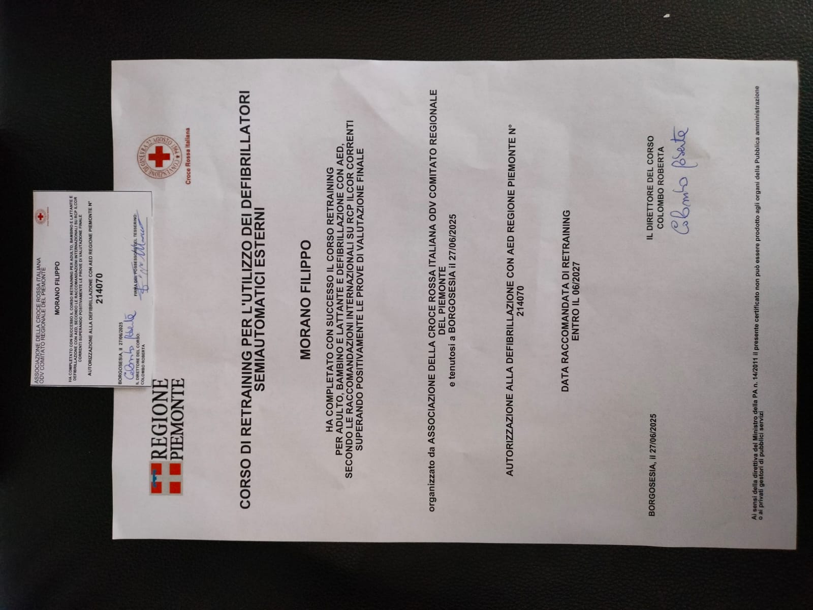 Rinnovato il tesserino DAE… ci voleva proprio!